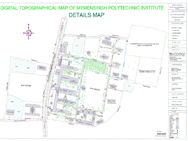 Land Digital Survey, Mymensingh Polytechnic Institute & AT Computer Solu, Topographical Survey, টপোগ্রাপিক সার্ভে, ডিজিটাল সার্ভে